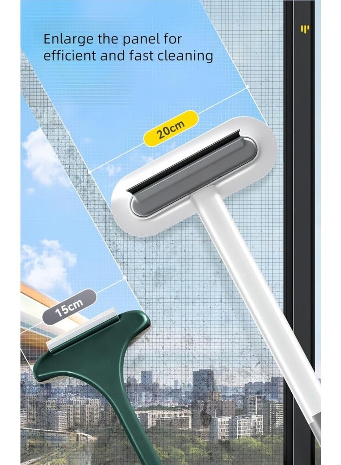 فرشاة تنظيف شاشات النوافذ 4 في 1 - استخدام مزدوج للتنظيف الجاف والرطب، أداة متعددة الوظائف لتنظيف النوافذ والشبكات والزجاج، مكشطة، فرشاة للأماكن الضيقة، منظف شعر الحيوانات الأليفة - Image 5